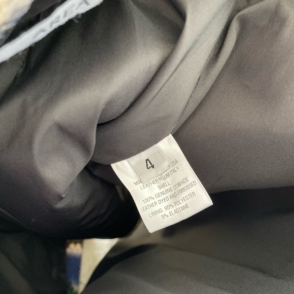 NWT AREA NYC crystal fringe rainbow snake print leather mini skirt - Picture 7 of 8